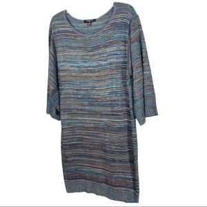 Sharagano long sleeve multicolored knit dress size 12